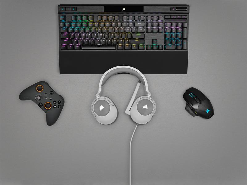 Corsair Headset HS55 Surround Weiss Gaming Headset mit Surround Sound