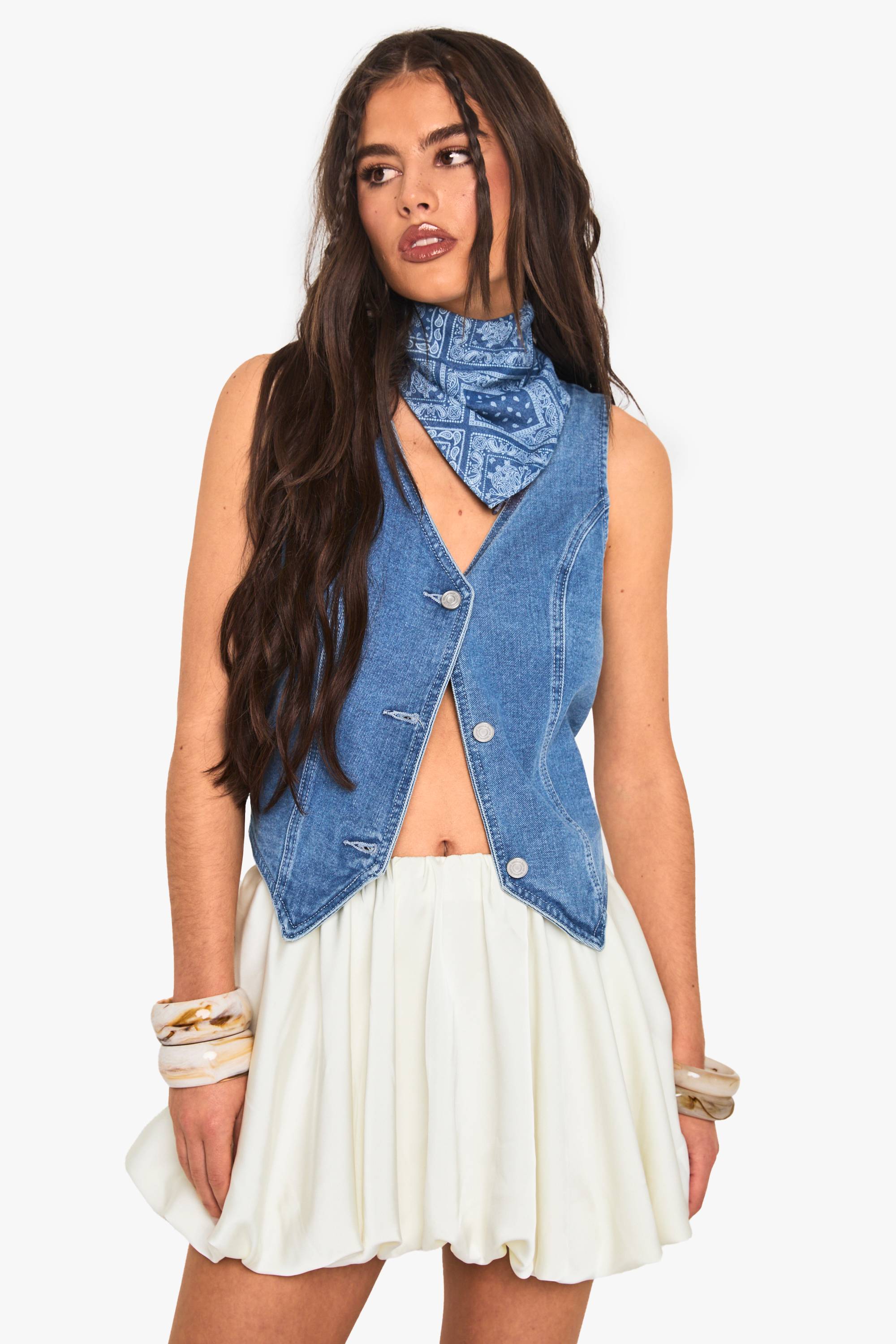boohoo Jupe Mini en Satin Puffball