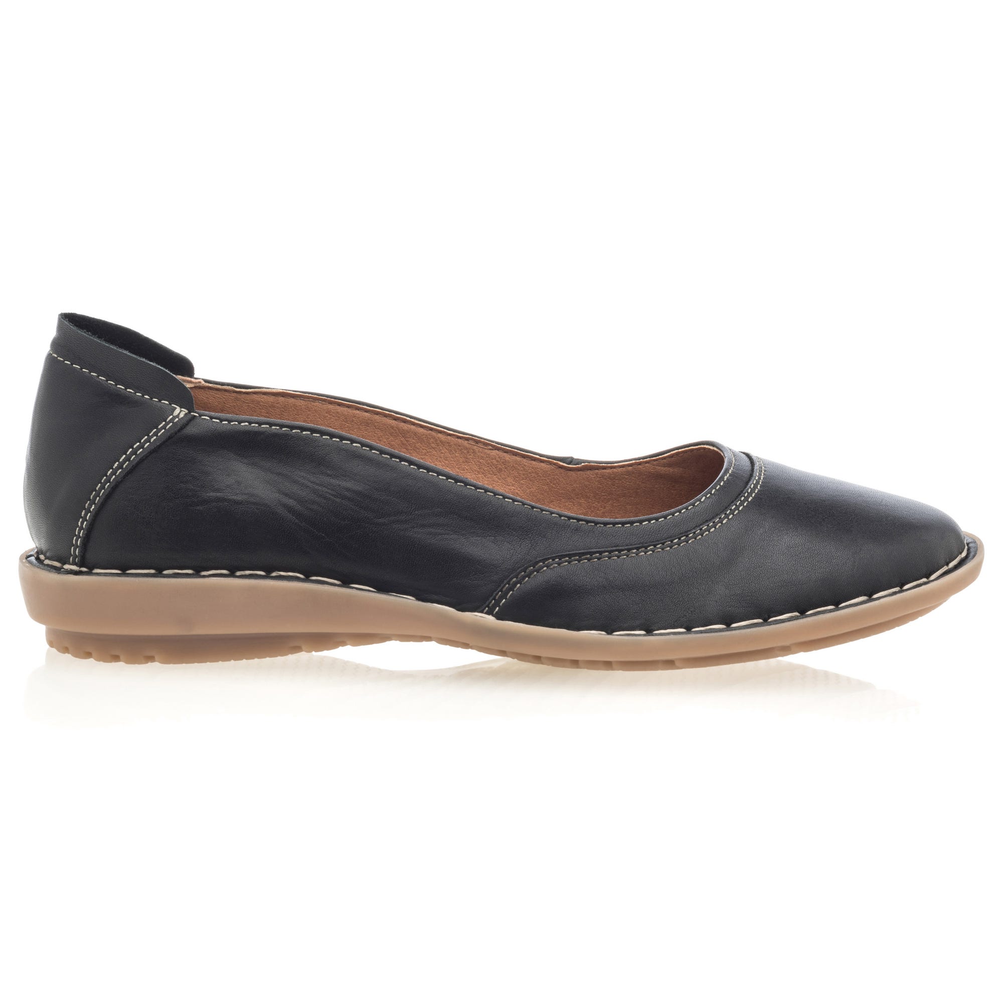 Ballerines Femme en cuir noir