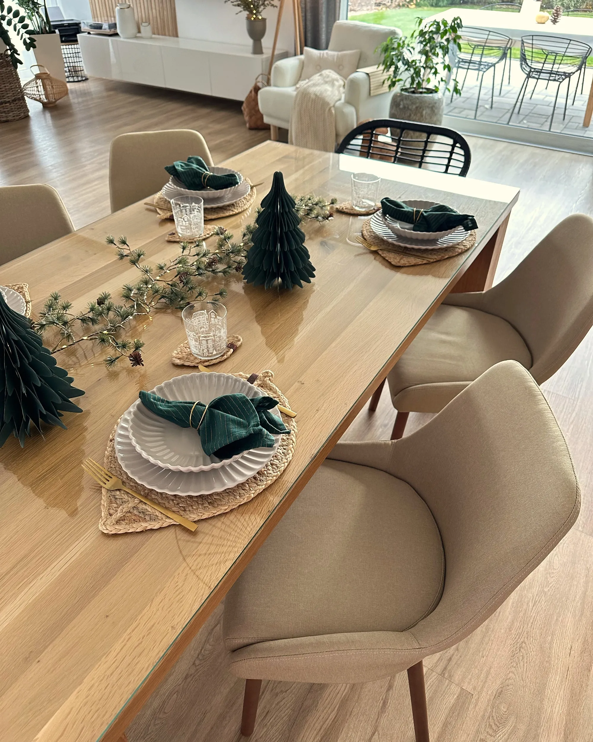 Set van 2 eetkamerstoelen MELFORT Zandbeige