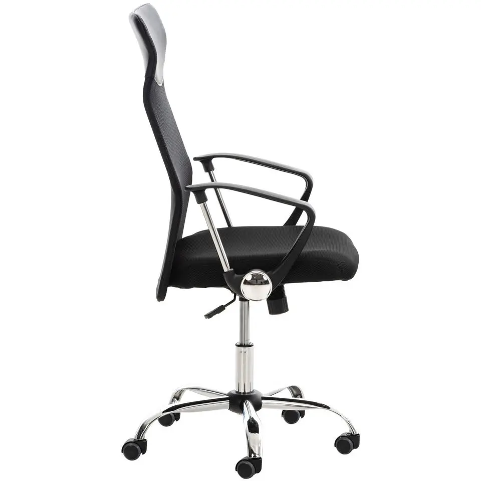 CLP Bureaustoel Washington chroom Frame - Kunstleer - zwart