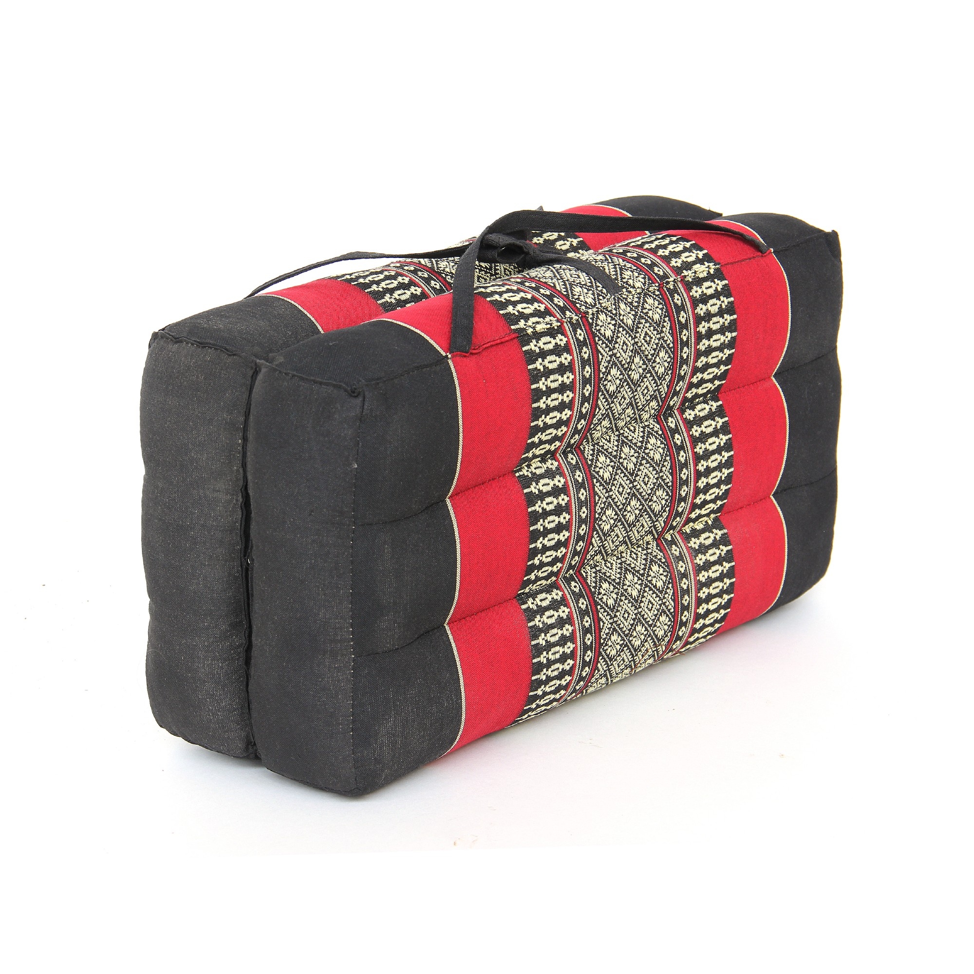 Yogakissen faltbar, rot, schwarz, B 40 cm, L 40 cm, H 7,5 cm von fischer's lagerhaus