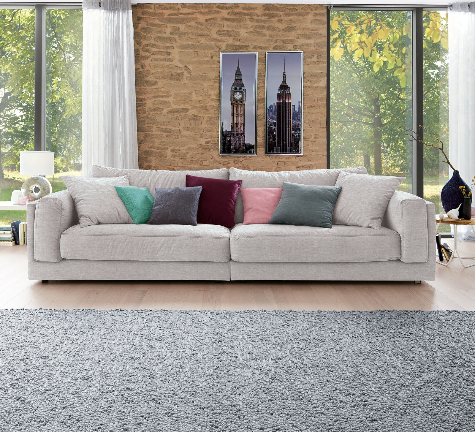 Ole Gunderson Big Sofa LASSE Matrix silberfarbig