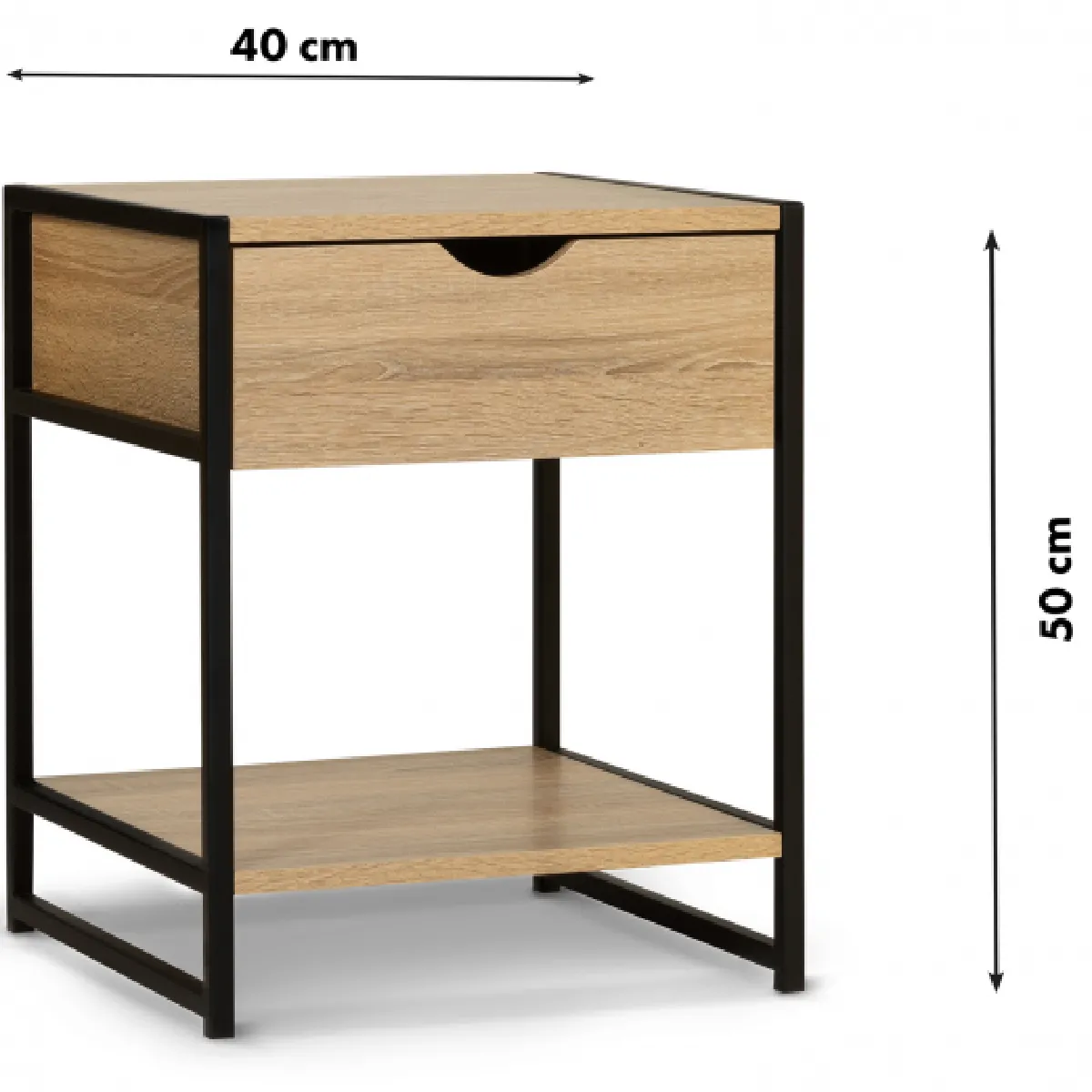 Idmarket MARKET DETROIT - Tables de chevet x2 - Bois et métal