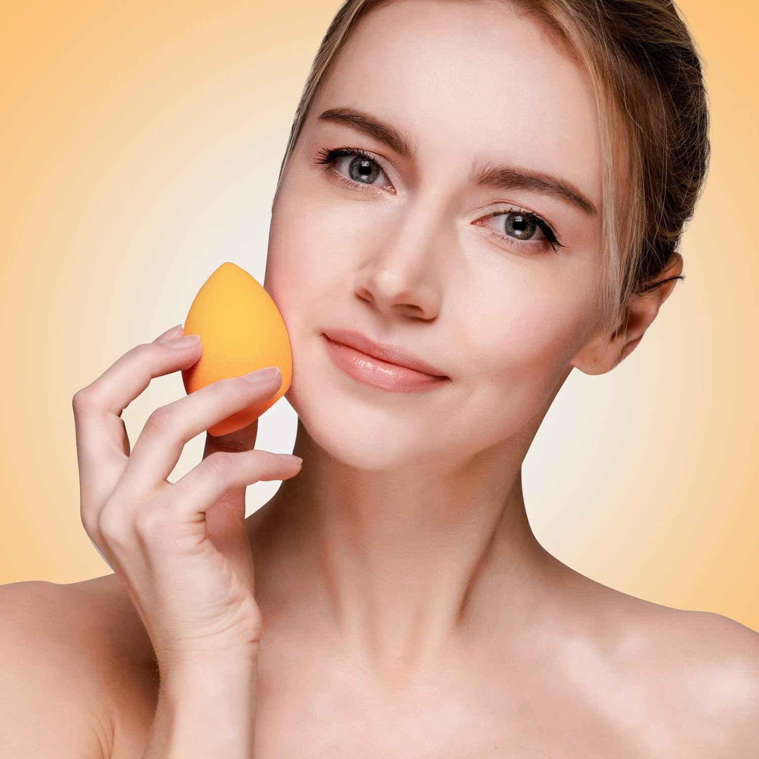 (4er Set) Make Up Beauty Blender Weiche Kosmetikschwämme mit Aufbewahrungsbox - Bunt