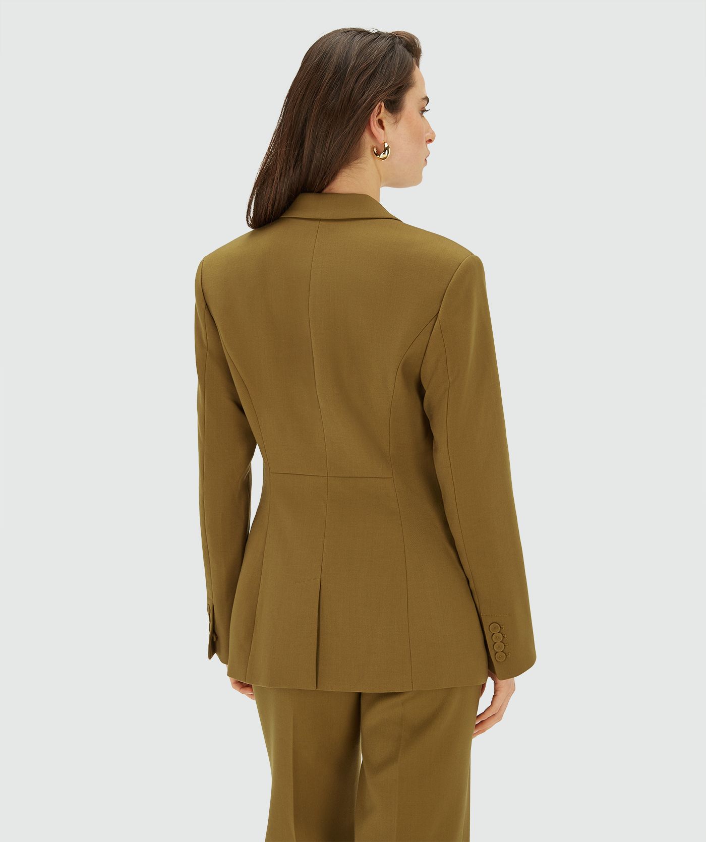 JV-KANAN getailleerde blazer - olive green