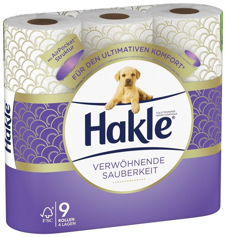 HAKLE Verwöhnende Sauberkeit Toilettenpapier 9 Stk
