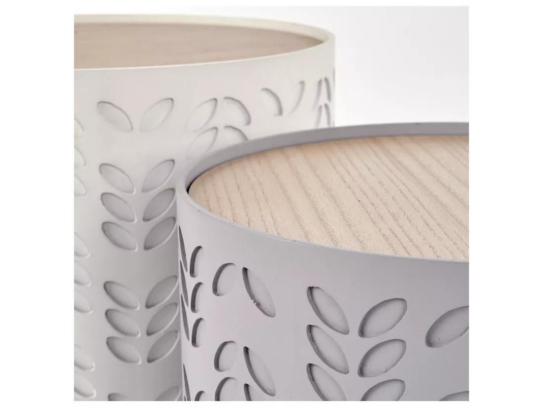 Ensemble de deux tables d'appoint avec espaces de rangement LAPETUS
