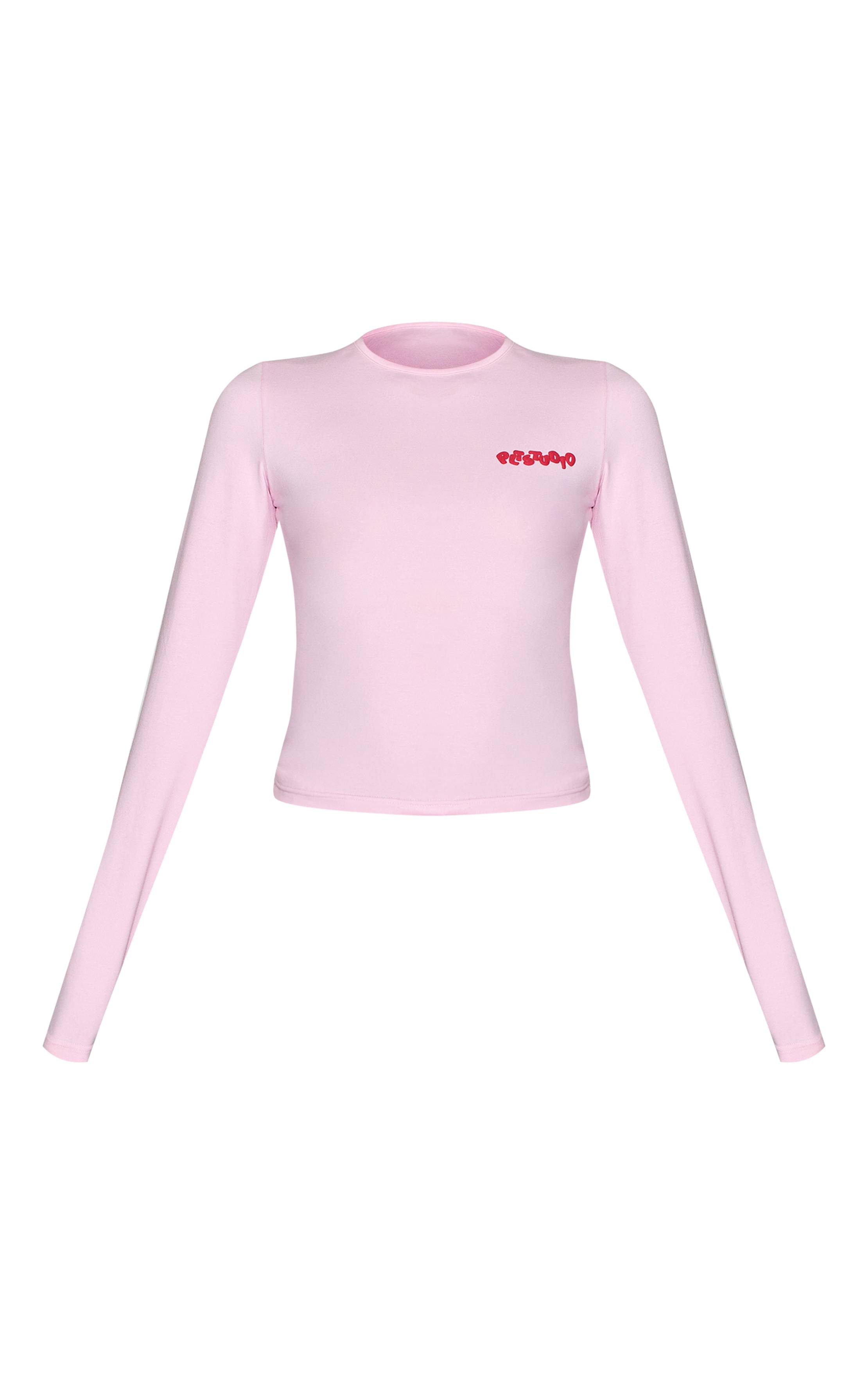 Rose Top Court À Manches Longues En Coton Plt Studio Imprimé Synthétiqueff Prune
