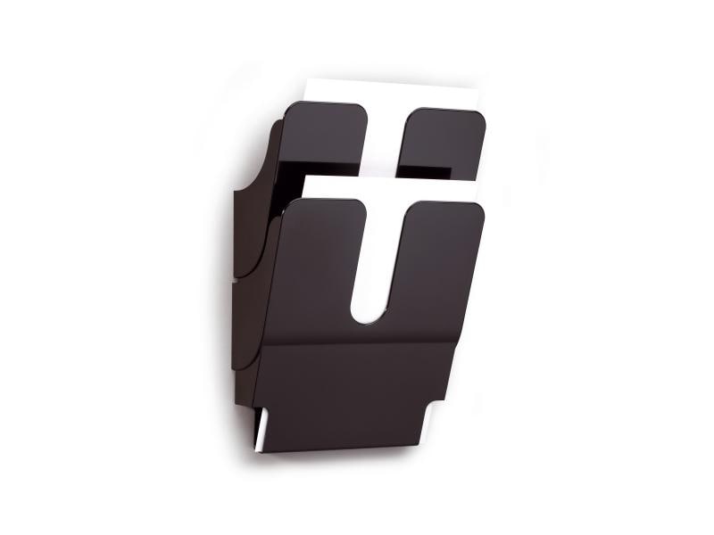 DURABLE Prospektständer Flexiplus 2 A4, Schwarz Prospekt- und Dokumenthalter für an die Wand