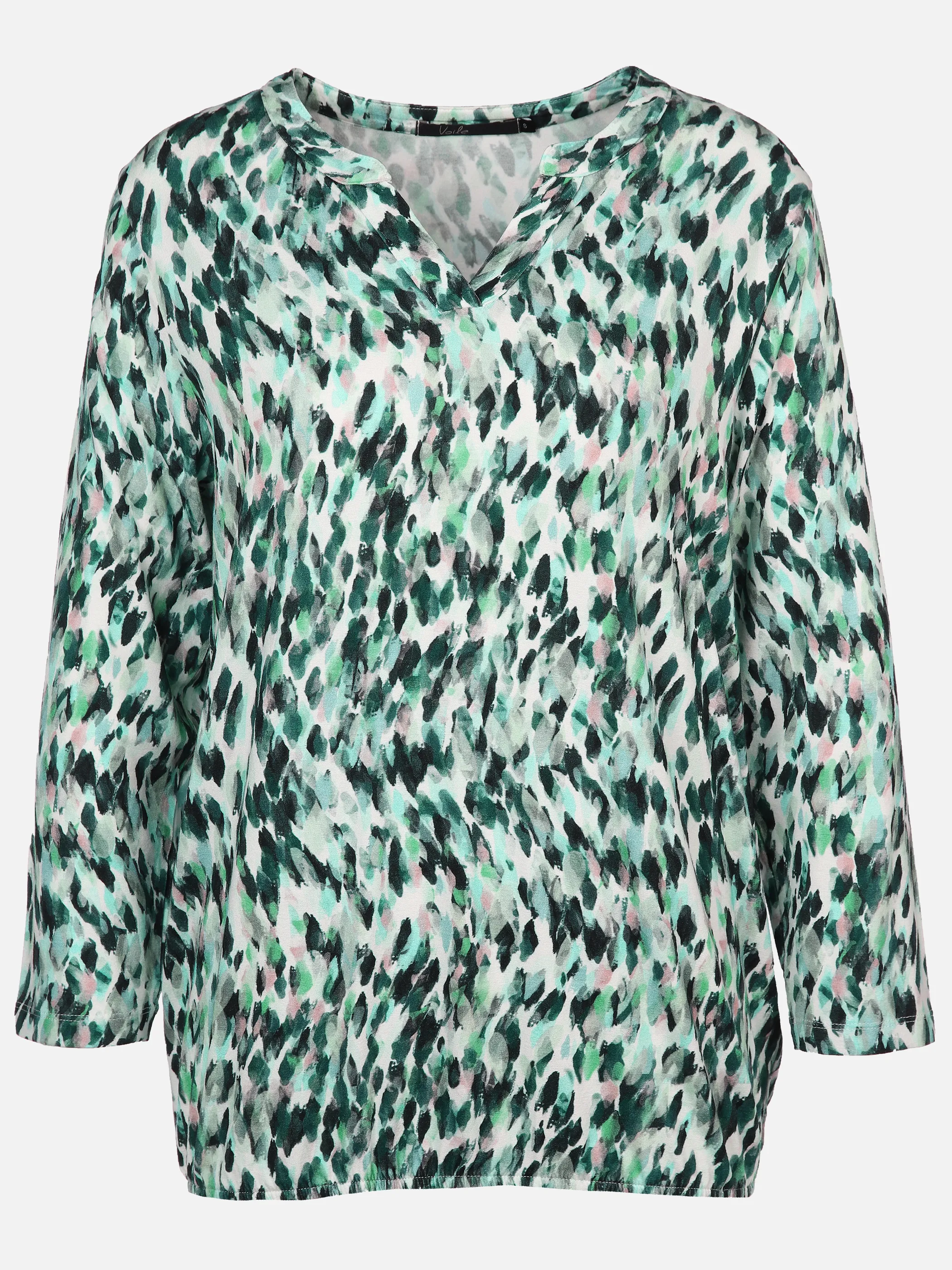 Damen Shirt mit Alloverprint und 3/4 Ärmel