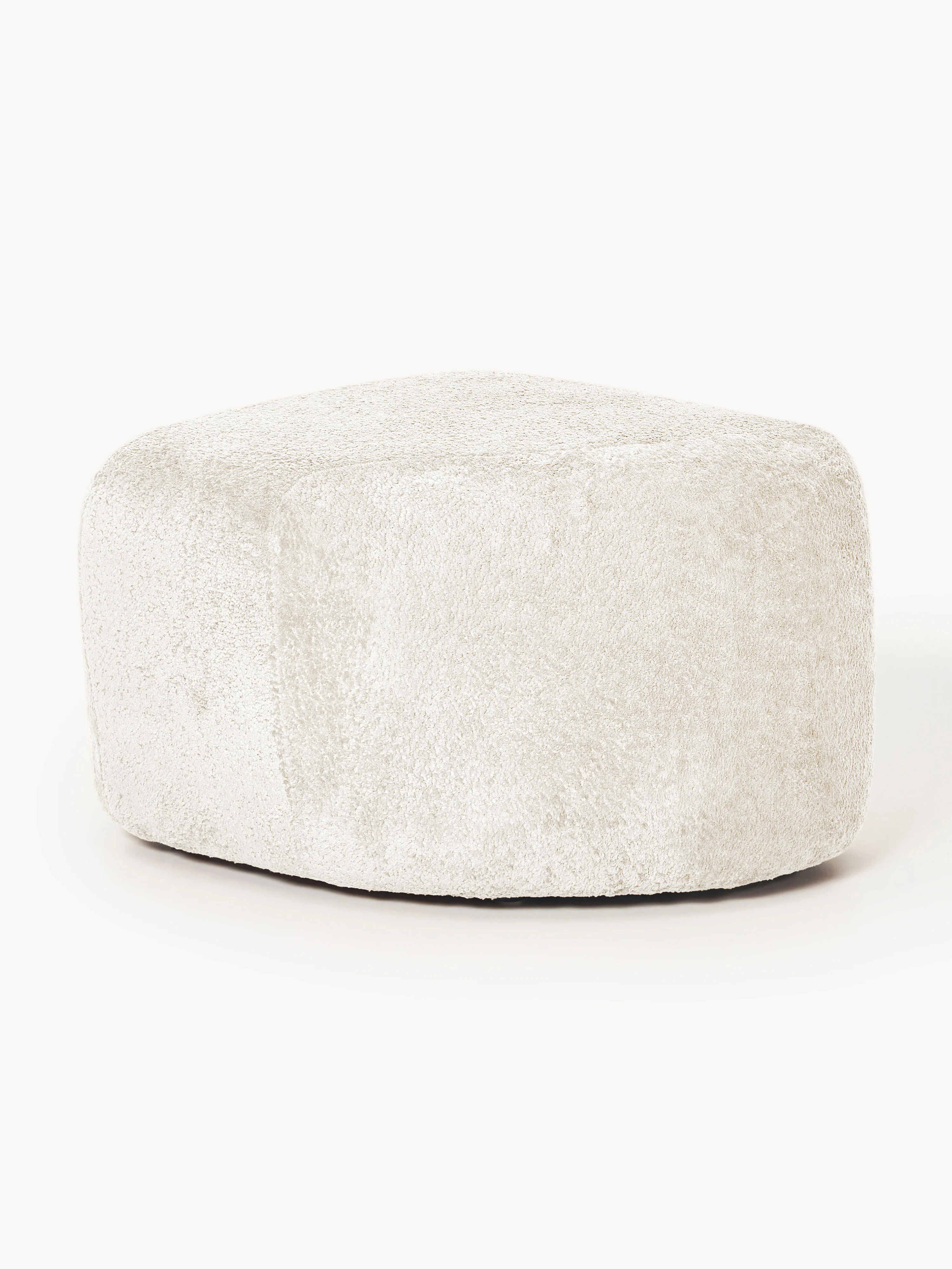 Ovale teddy-bouclé poef Wolke