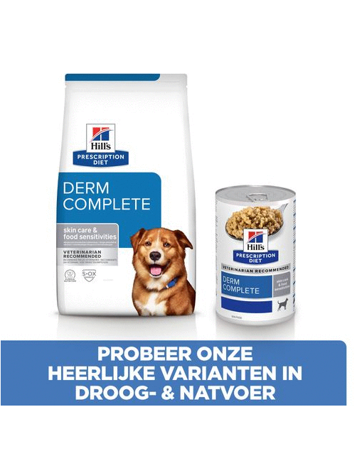Hill's Prescription Diet Derm Complete Skin Care + Food Sensitivities Rijst&Ei - Hondenvoer
