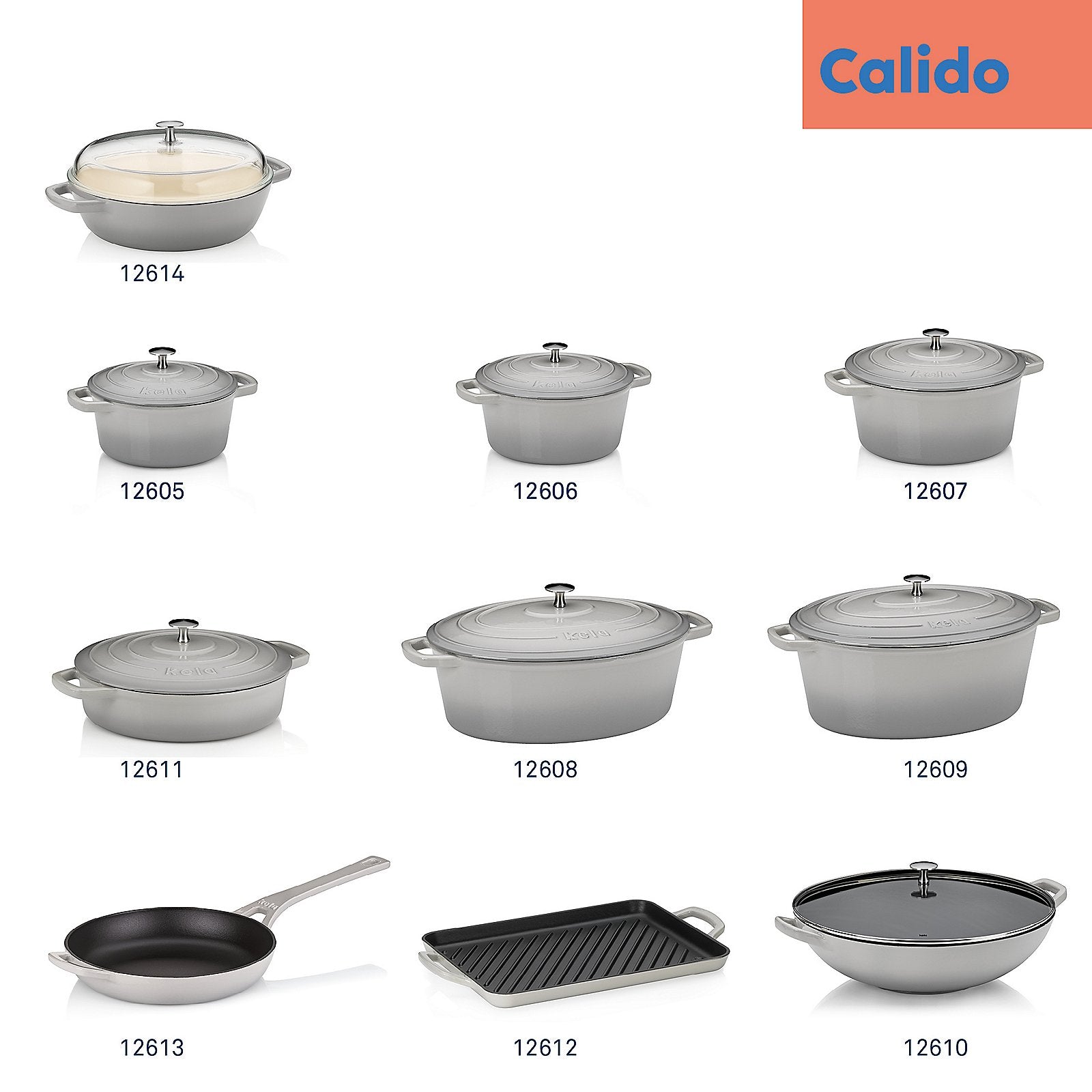 Wokpan, Gietijzer, Grijs, 36 cm - Kela | Calido