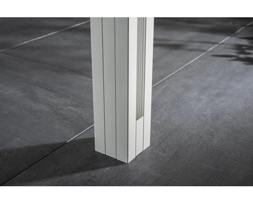 Aluminium paal, universeel, 6,8 x 6,8 x 127 cm, wit