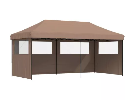 Tente de réception pliable escamotable avec 3 parois latérales