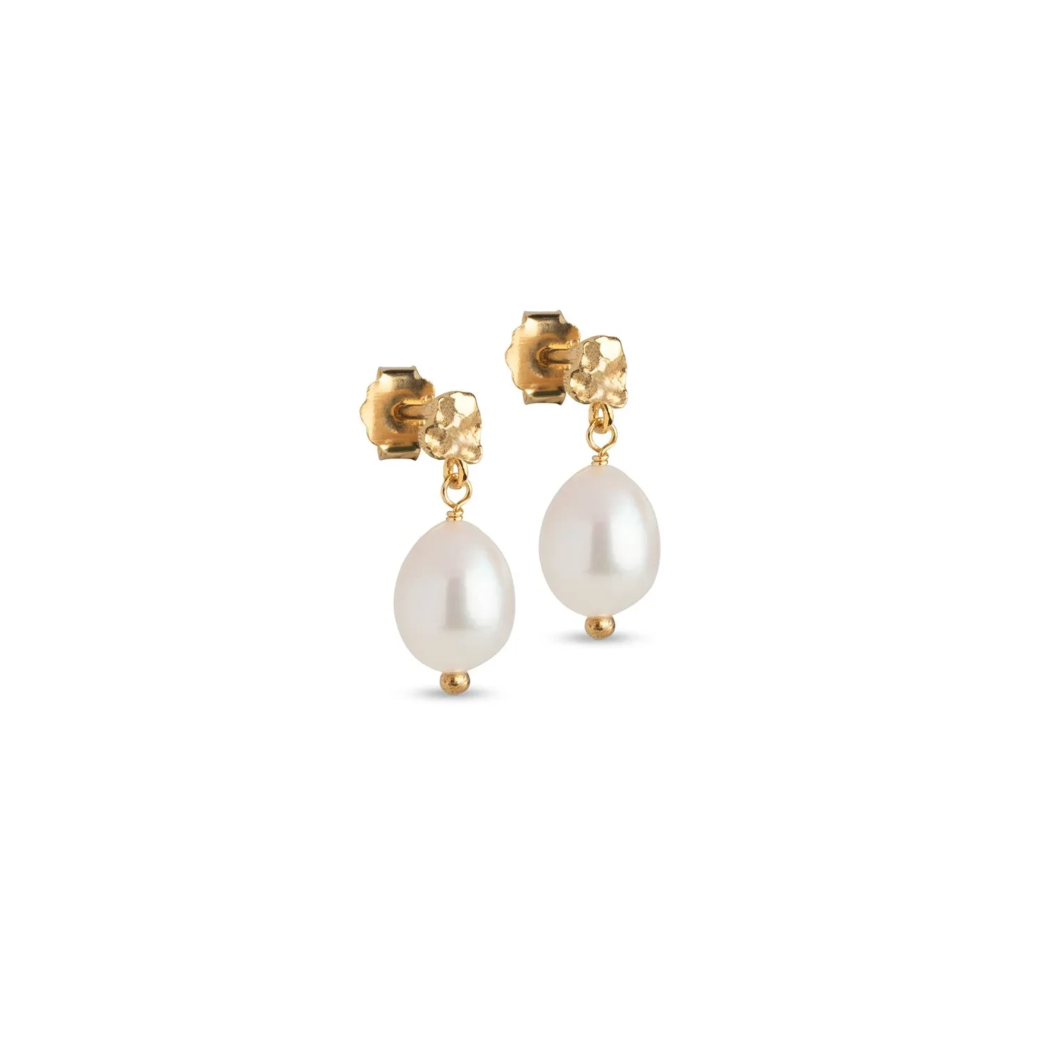 Enamel Poe Pearl Øreringe 18 kt. Forgyldt Sølv E384GM