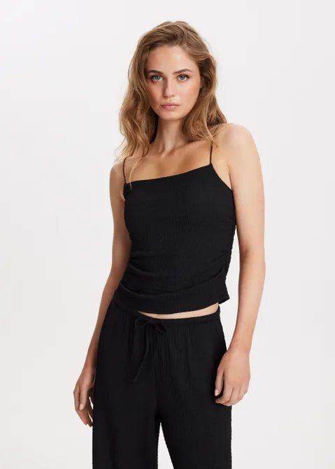 Singlet met dunne bandjes zwart (ZWART)