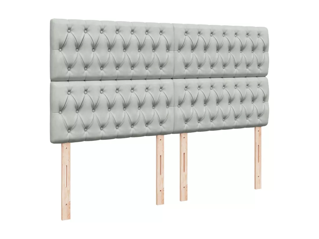 Sommier à lattes de lit et matelas Gris clair 180x200cm Velours