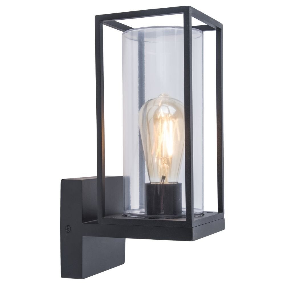 Wandlamp Flair, staand, in mat zwart, E27, IP44