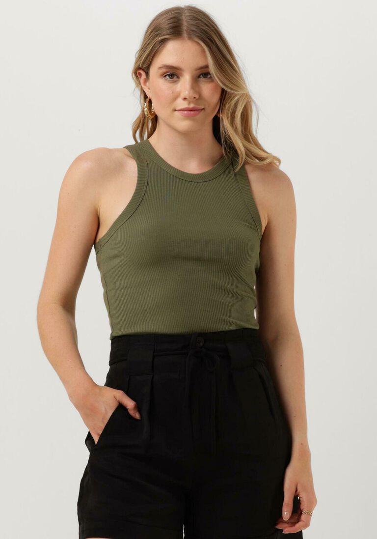 SCOTCH & SODA olijf scotch & soda top cotton in-conversion racer tank