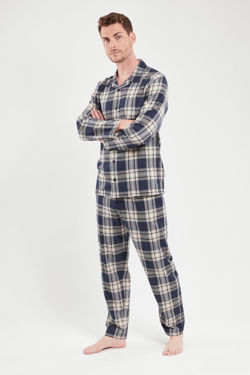 Pyjama droit à carreaux - coton
