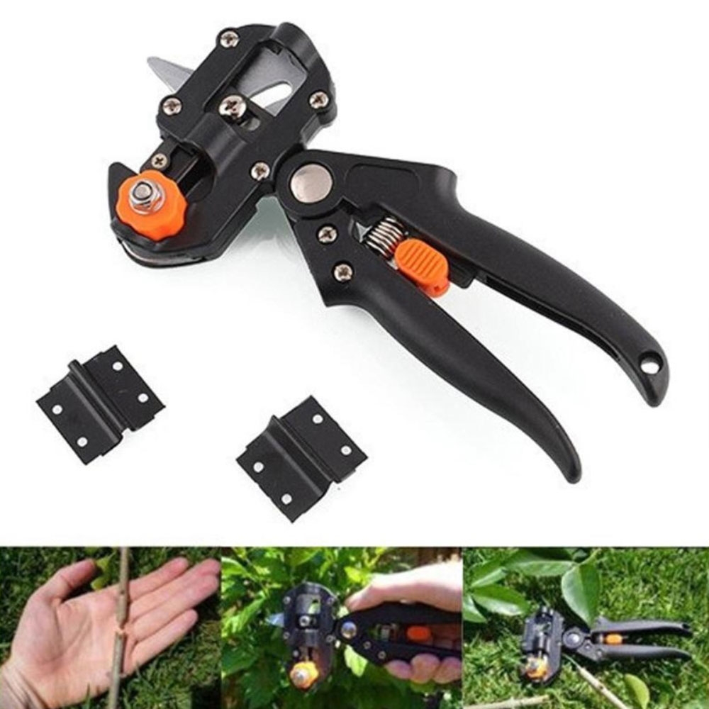 Garten Pfropf Schere Pfropfmesser Veredelungszange Schneidewerkzeug   3 Klingen - Schwarz