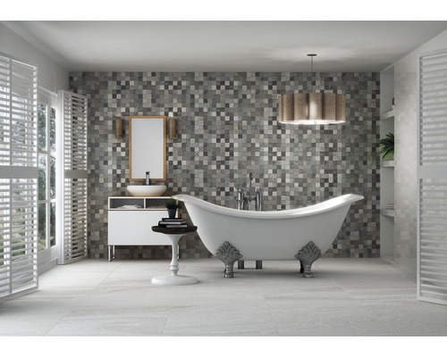 Porseleinen wand- en vloertegel Sahara blanco 32 x 62,5 cm