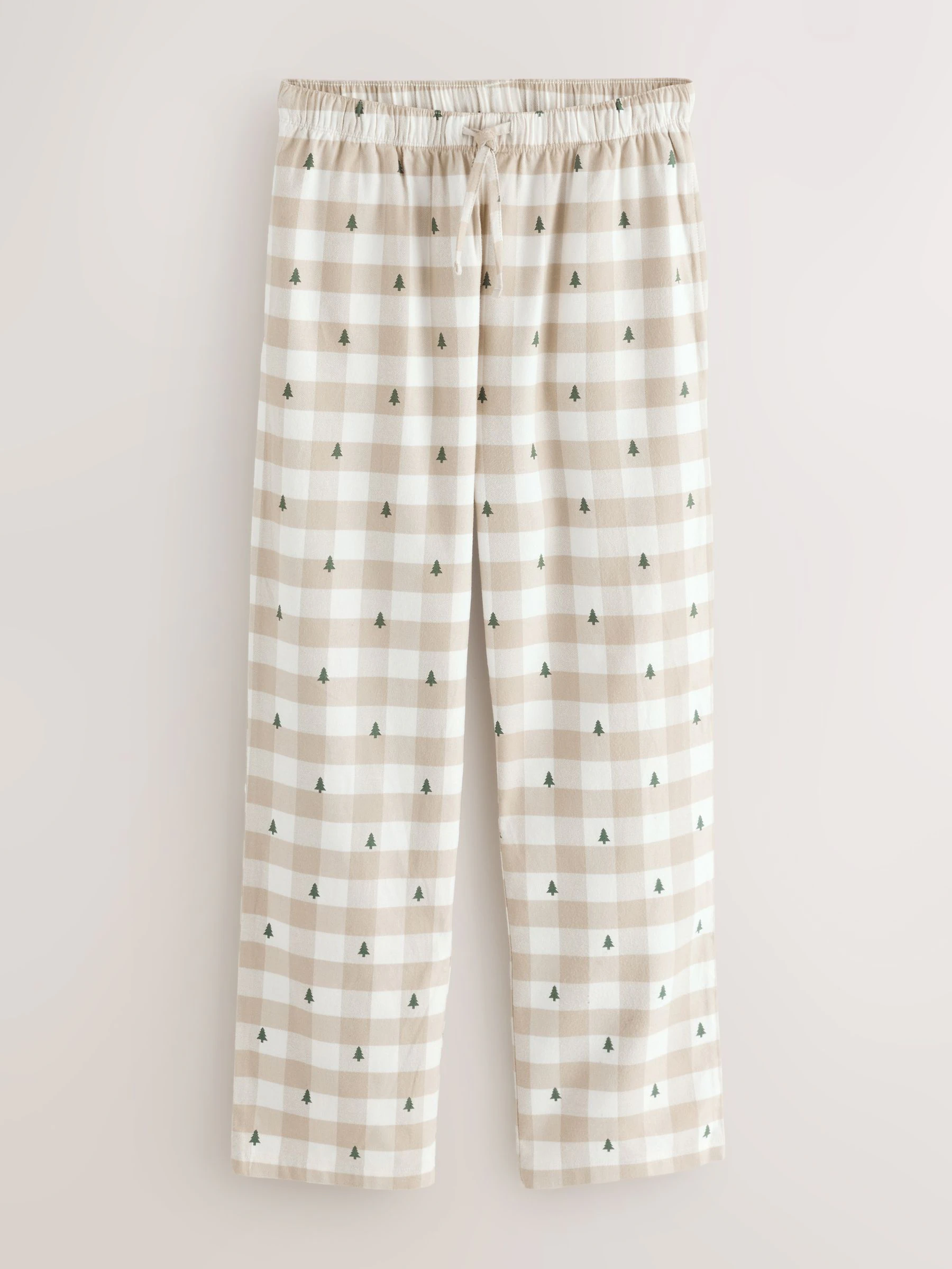 Neutraal geruit - Bijpassende familie Kerstmis Knoopsluiting Pyjama's
