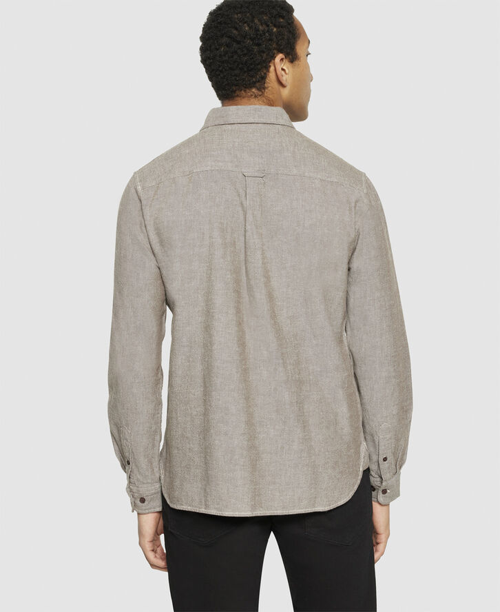 Knowledge Cotton Apparel Regular fit heavy twill flannel shirt - GOTS/Vegan Demitasse (brown)