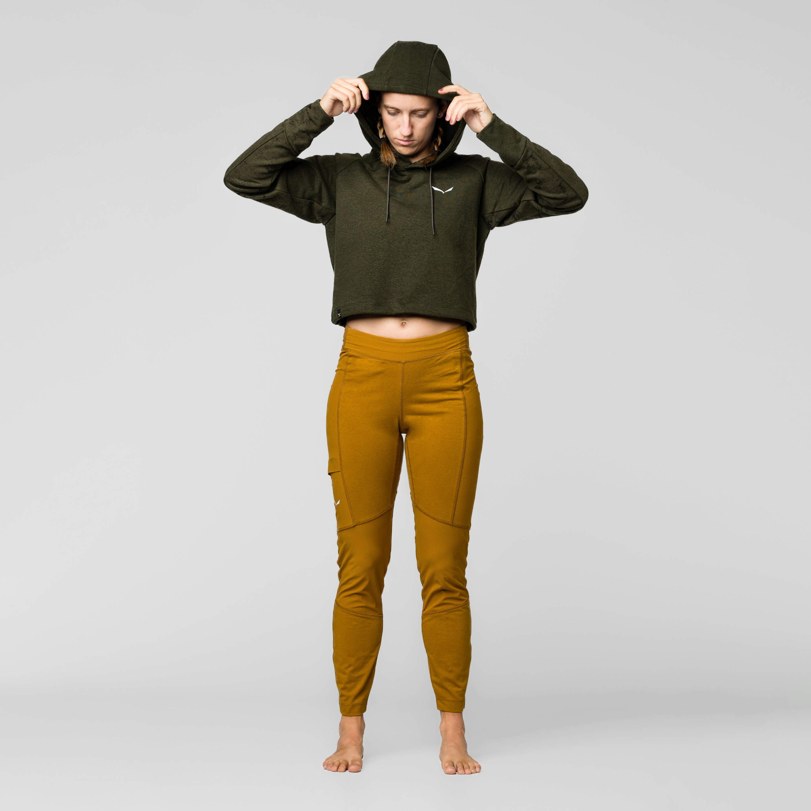 Lavaredo Hemp Cropped Kapuzenpulli Damen