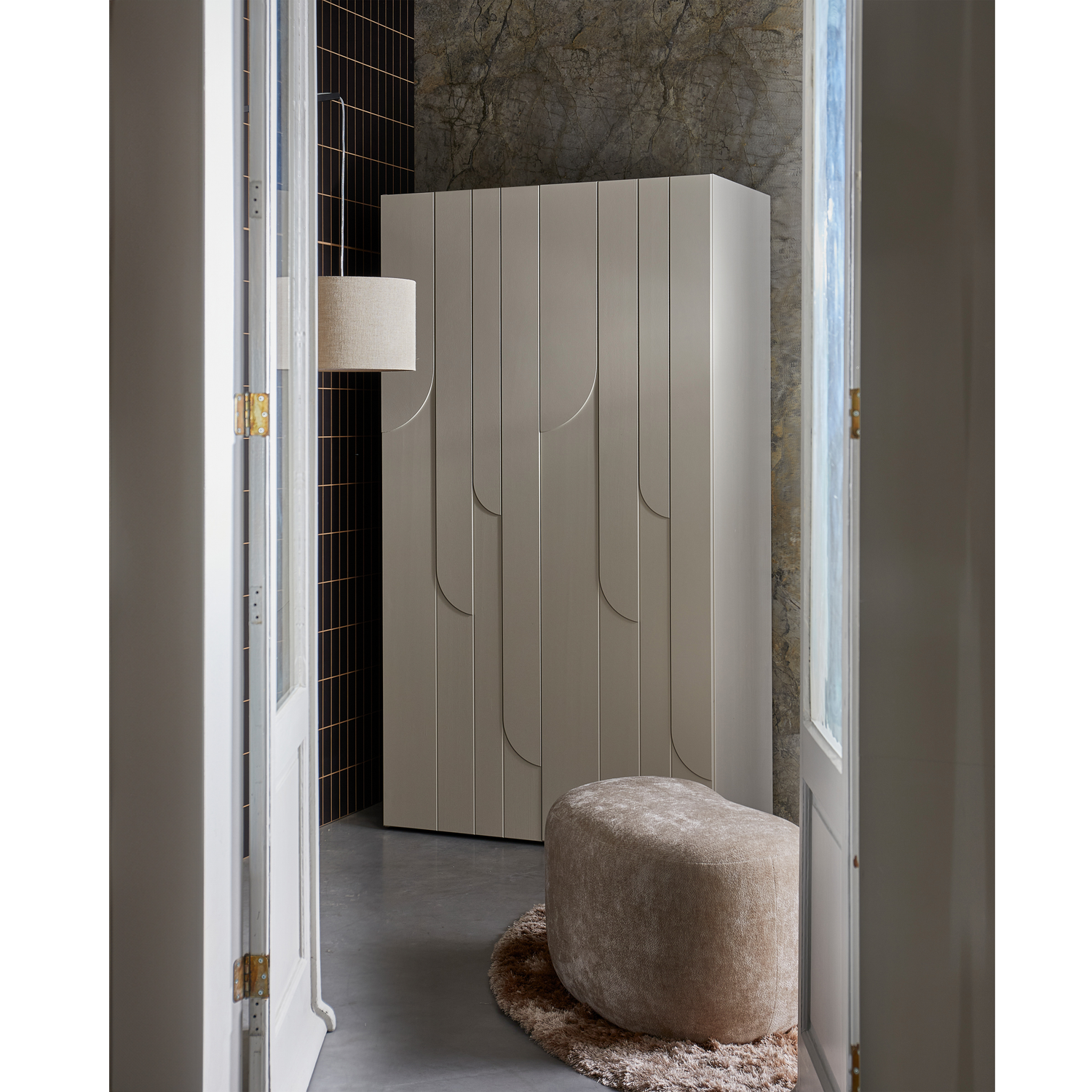 WOOOD Rain 2-deurs kledingkast - Grenen - Dust - 200x110x57