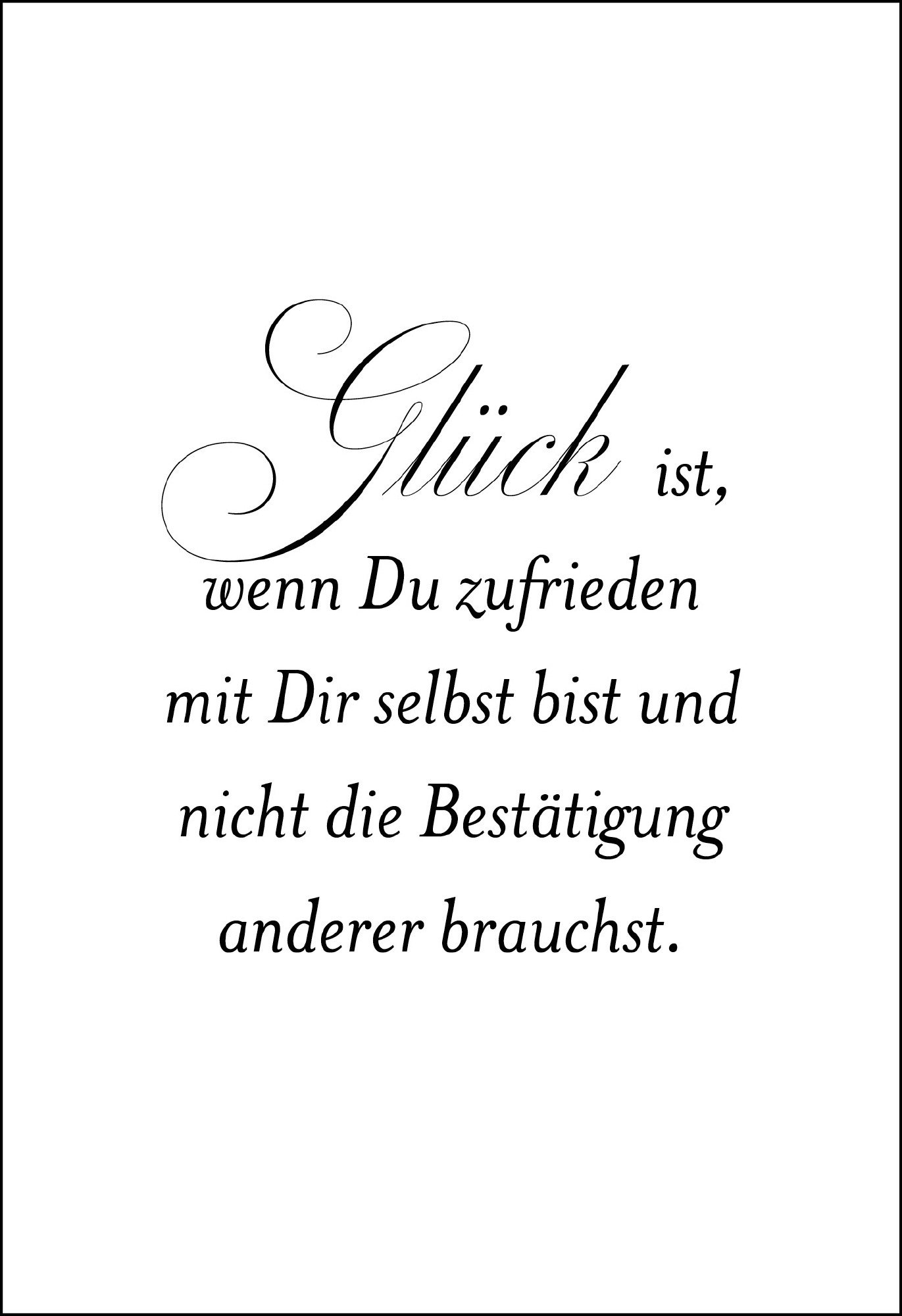 Postkarte 'Glück ist wenn Du zufrieden...' günstig bestellen