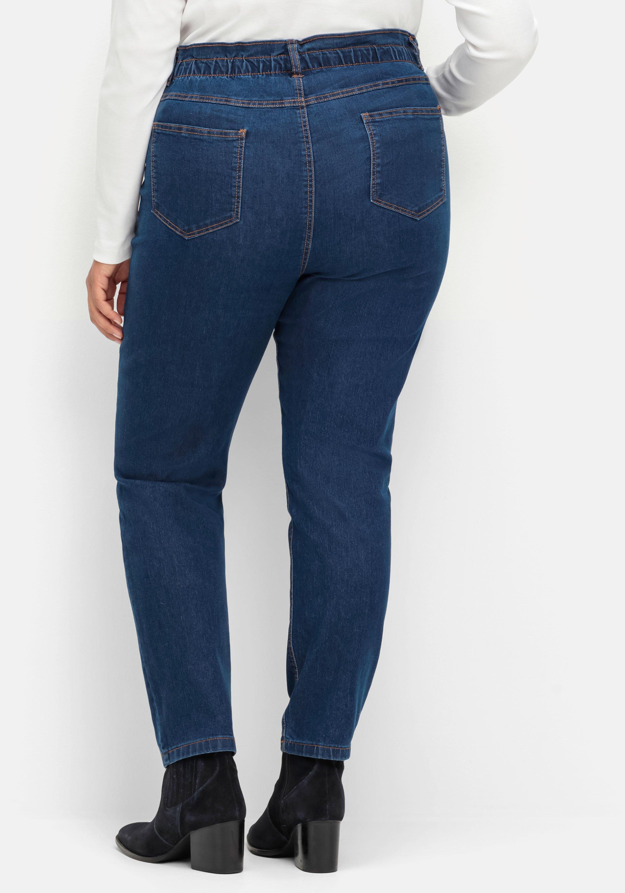 Gerade Jeans im extrahohen Paperbag-Schnitt