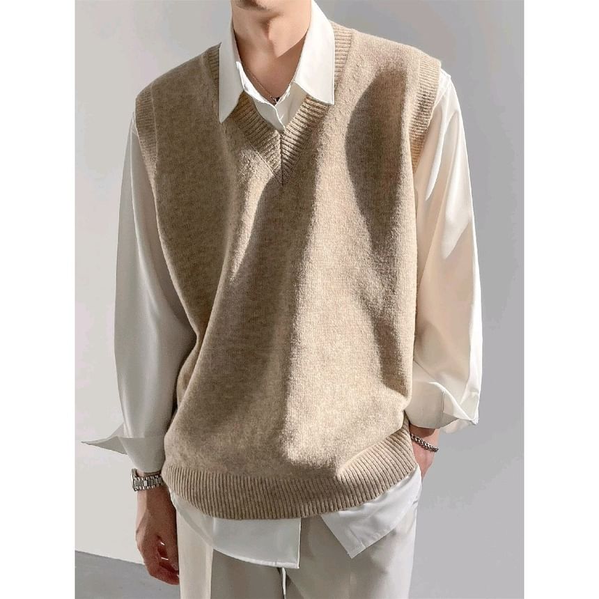 GRAYCIOUS - V-hals effen trui-vest