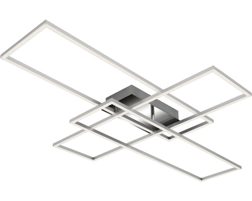 LED plafondlamp, dimbaar, 50W, 6600 lm, 3000 K, L x B 71 x 110 cm, aluminium/chroom frame