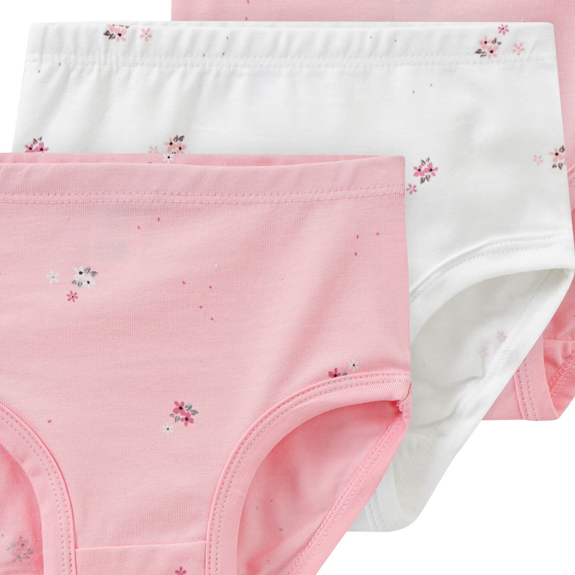 Topomini 3 Baby Slips mit Blümchen rosa / weiss