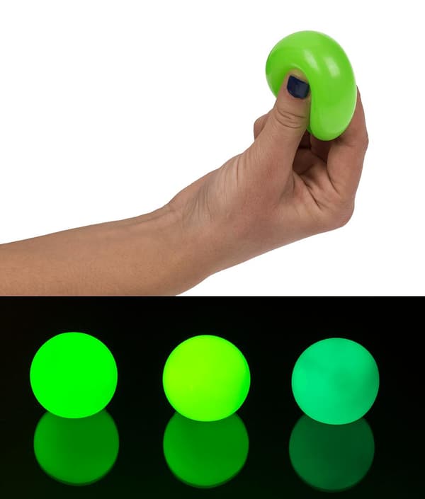 3-Pak - Selvlysende Klemballer / Stressballer - 4 cm
