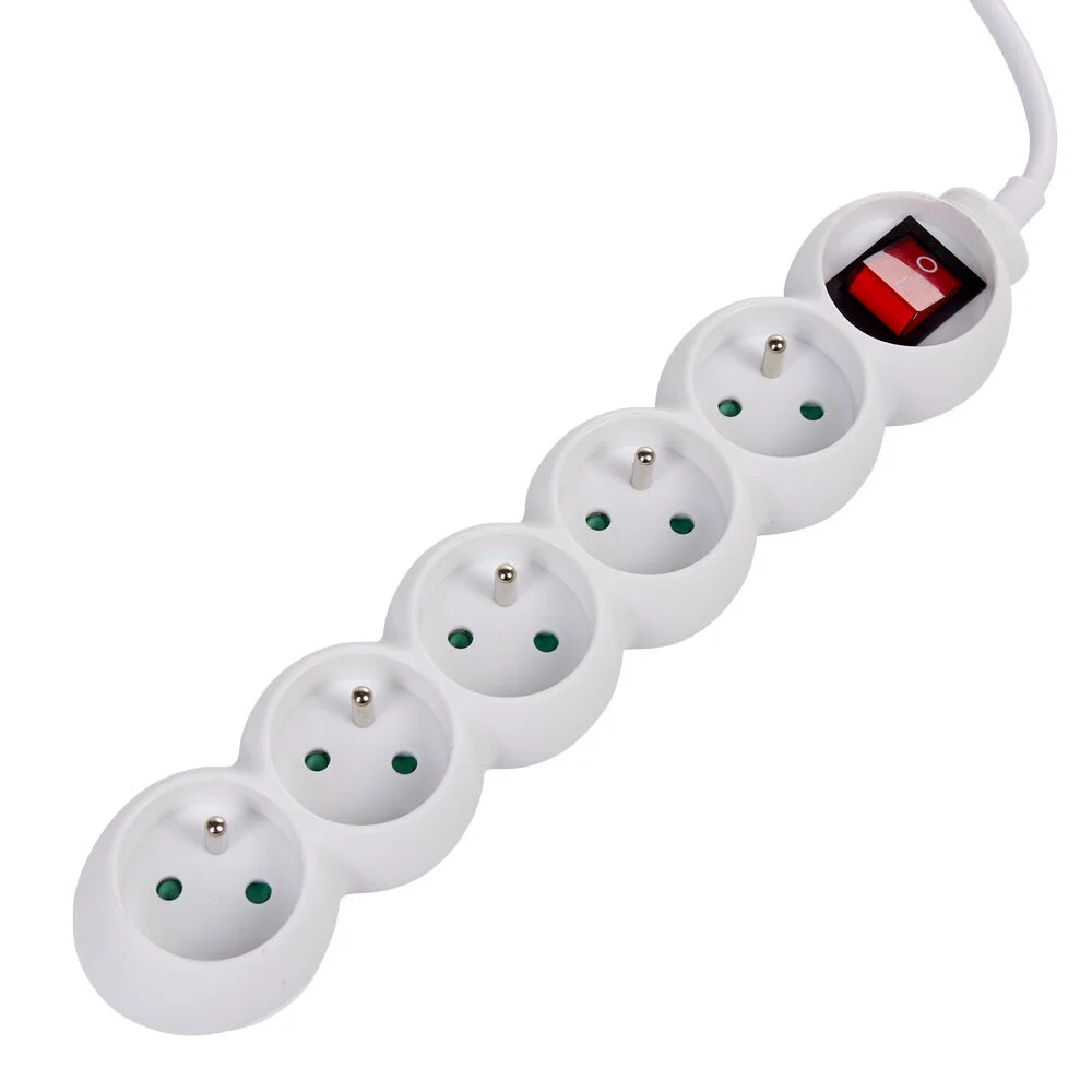 Bloc multiprise blanc interrupteur 5 prises