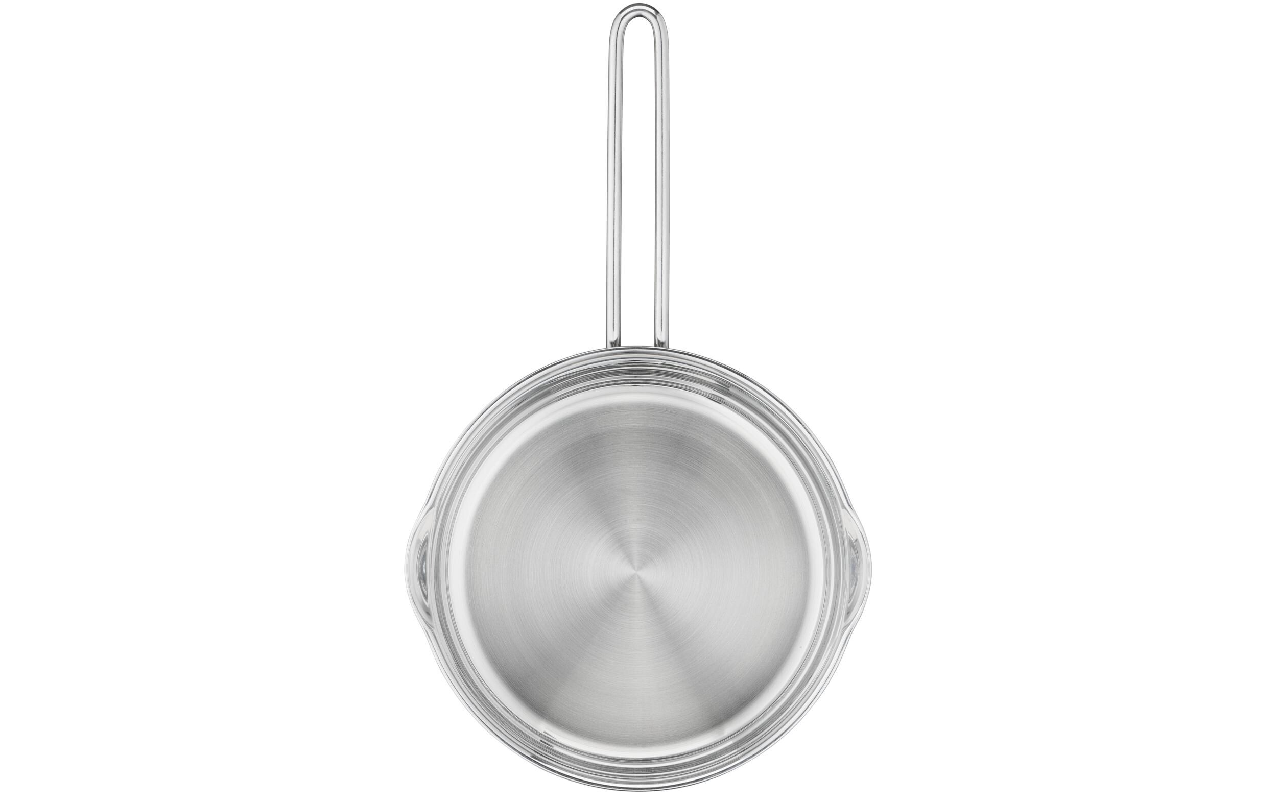 Stieltopf Nordica mit Deckel 16 cmKasserolle mit Ausgiesser und Glasdeckel