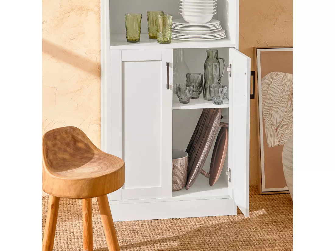 Desserte Micro-ondes Meuble de Cuisine Buffet Commode Armoire à Micro-ondes Placard, FSB47-W