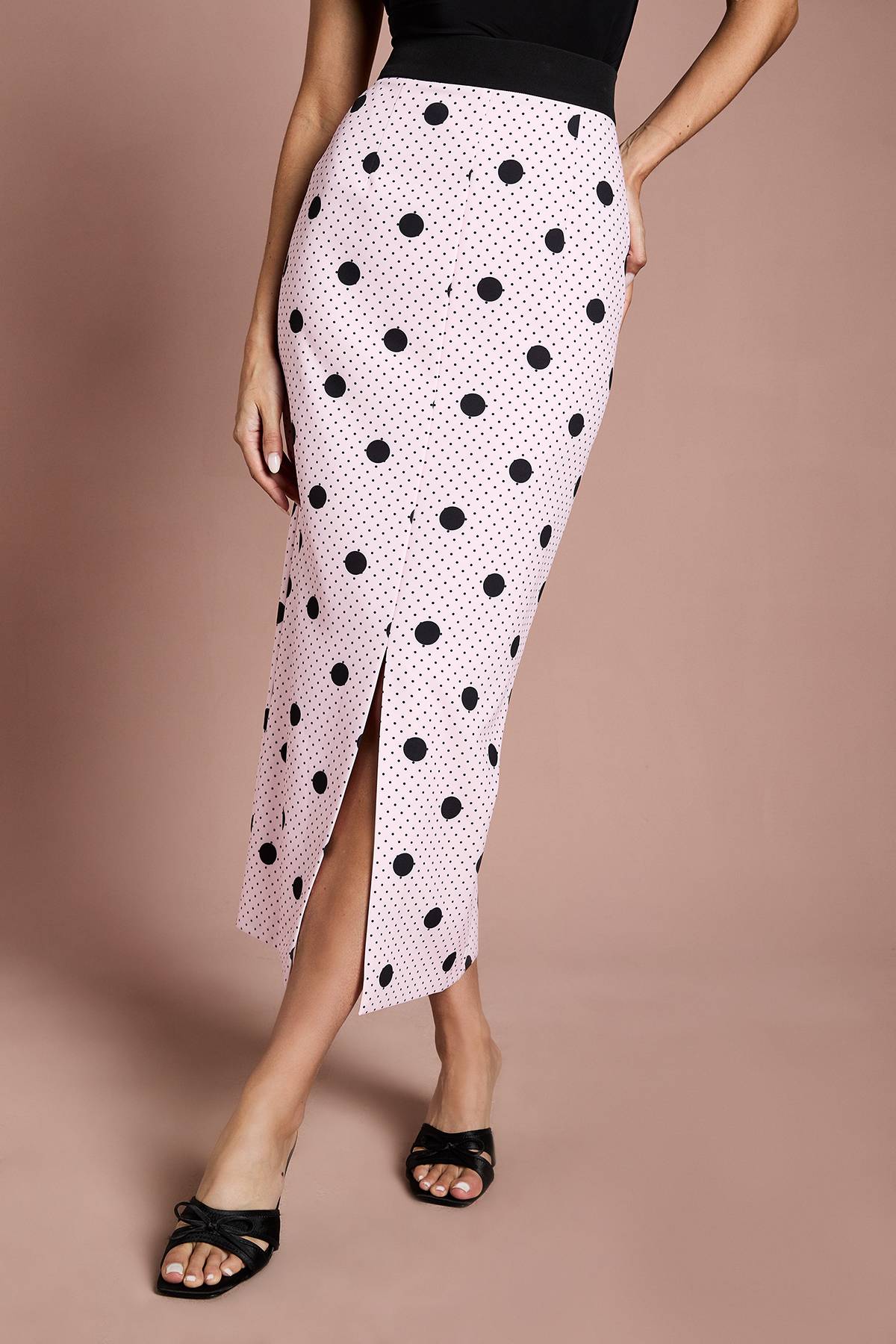 Coast Jupe Crayon Imprimée Lisa Tan Avec Ceinture Contrastante