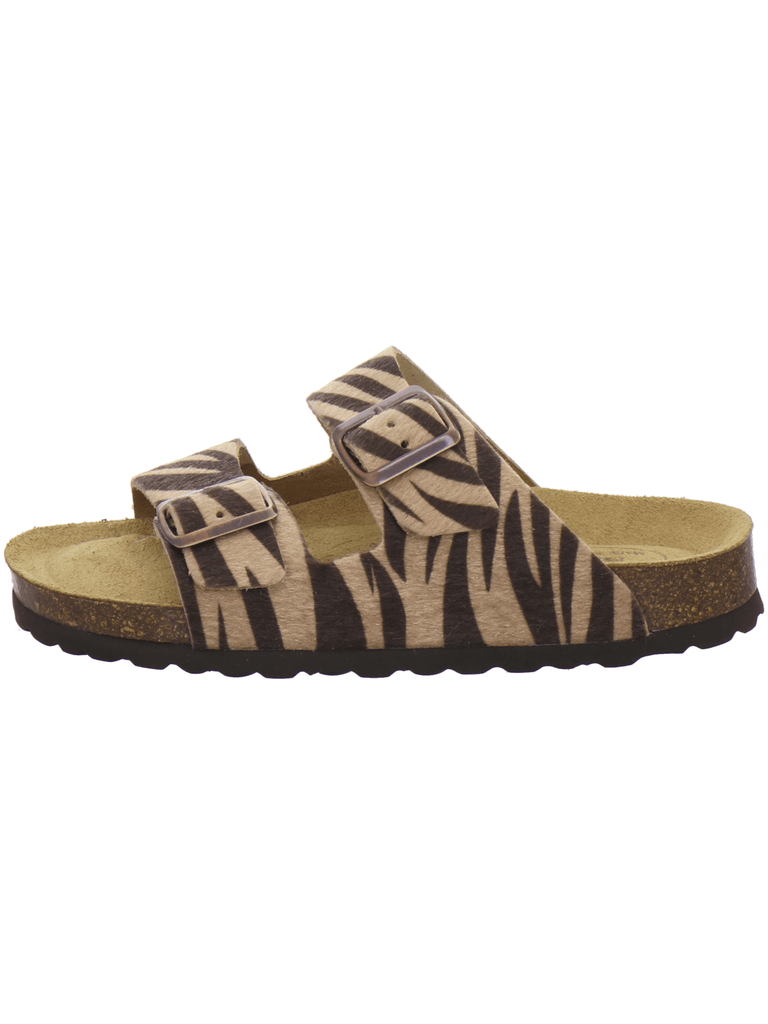 Pantoletten Damen Zweischnaller zebra
