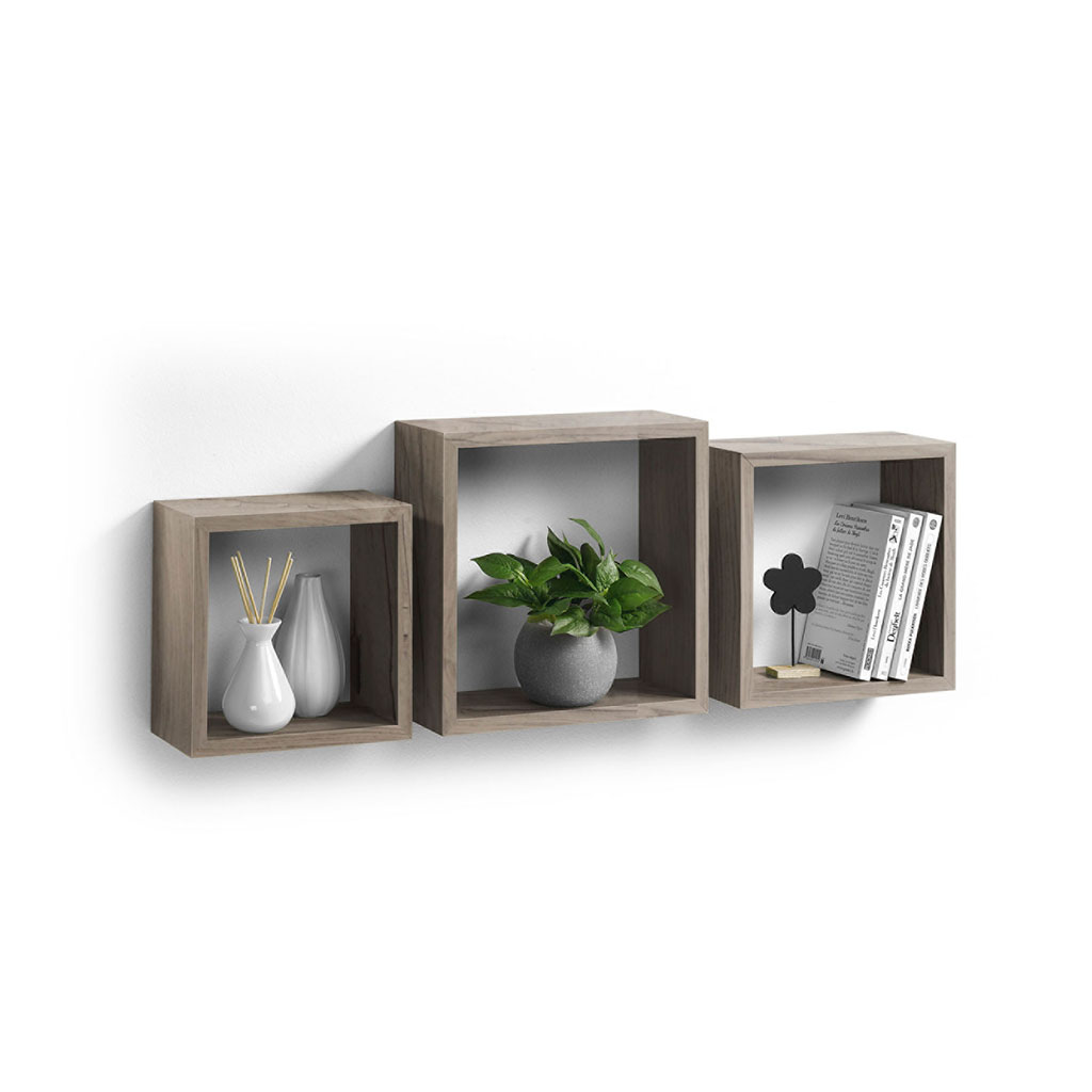 Lot de 3 cubes gigognes chêne