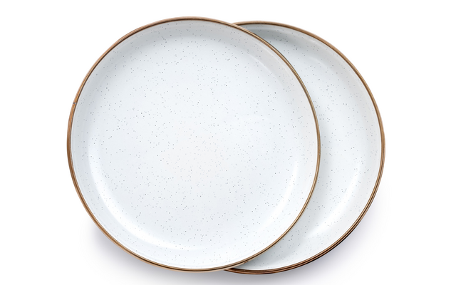 Barebones Enamel emailliertes Salatteller Set 2 teilig