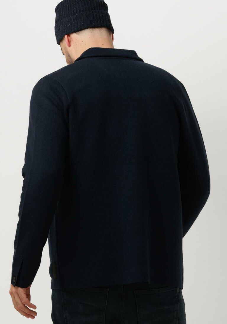SCOTCH & SODA blauwe scotch & soda jack wool-blend knitted worker jacket