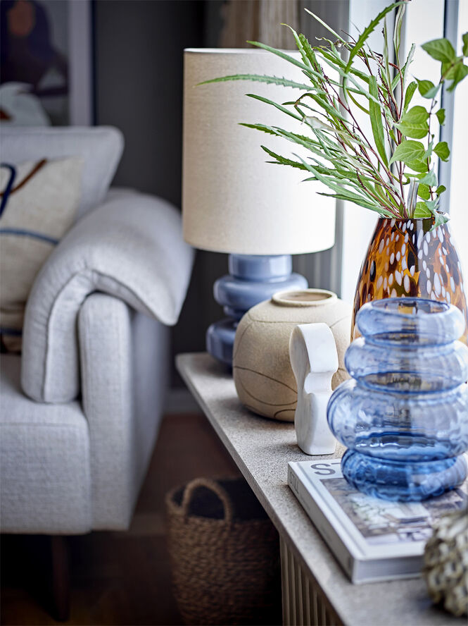 Bloomingville Fabiola Bordlampe, Blå, Glas Blå