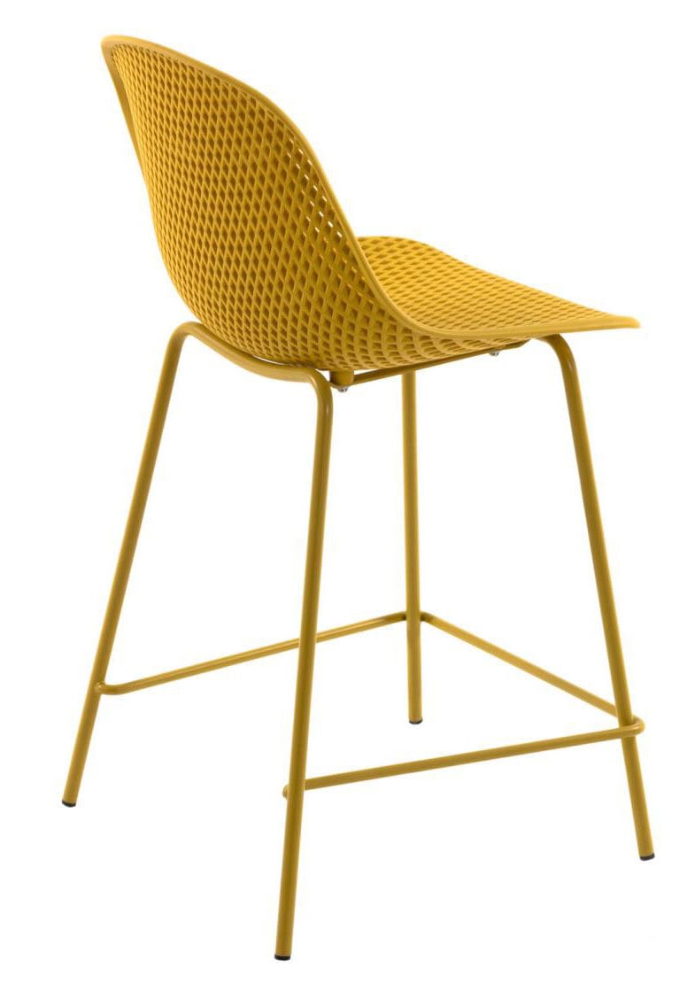 Kave Home Outdoor Barstuhl QUINBY 4er Set 65 cm senfgelb