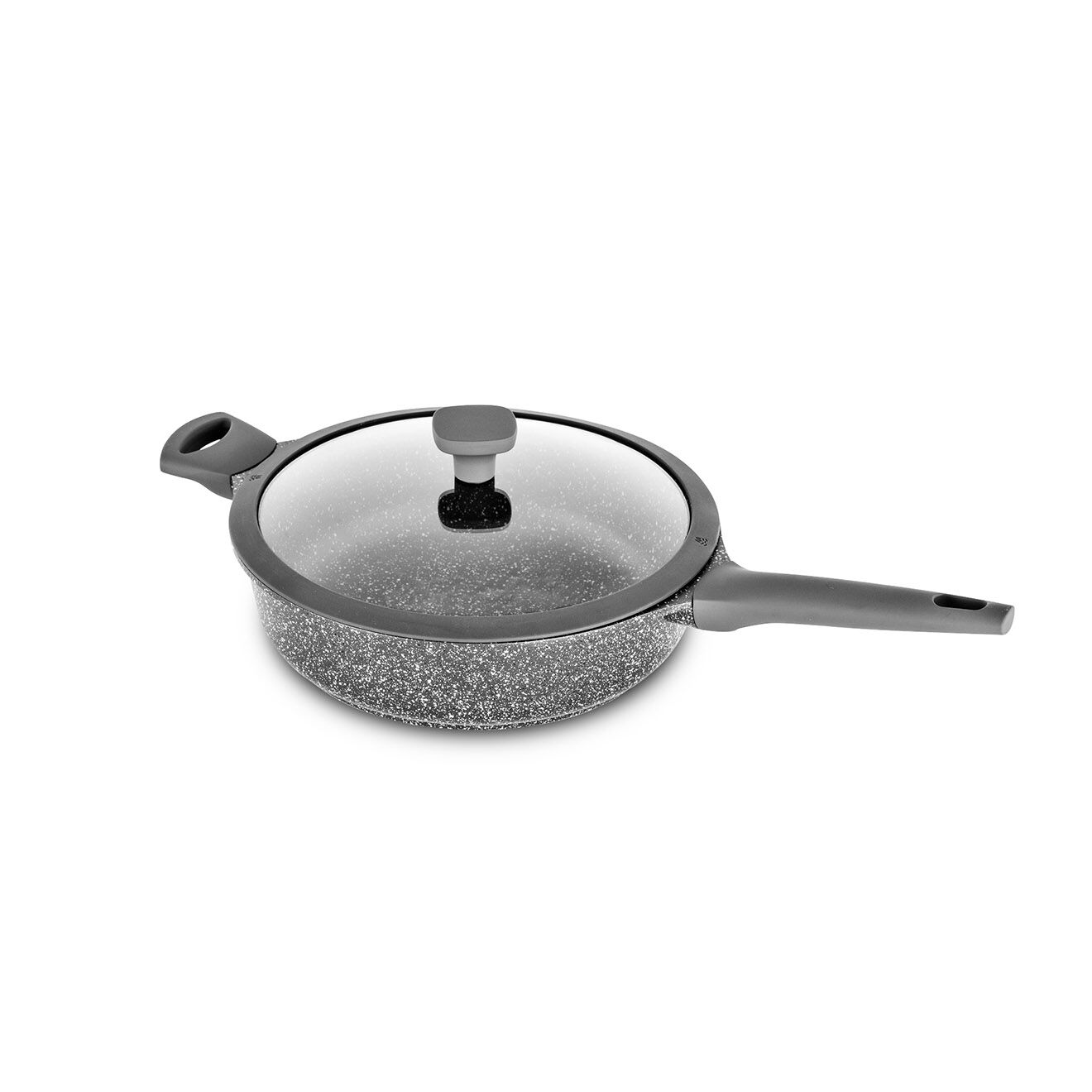 Kitchencook Sauteuse fonte d'aluminium induction effet pierre icone st24tfi gris - D.24 cm