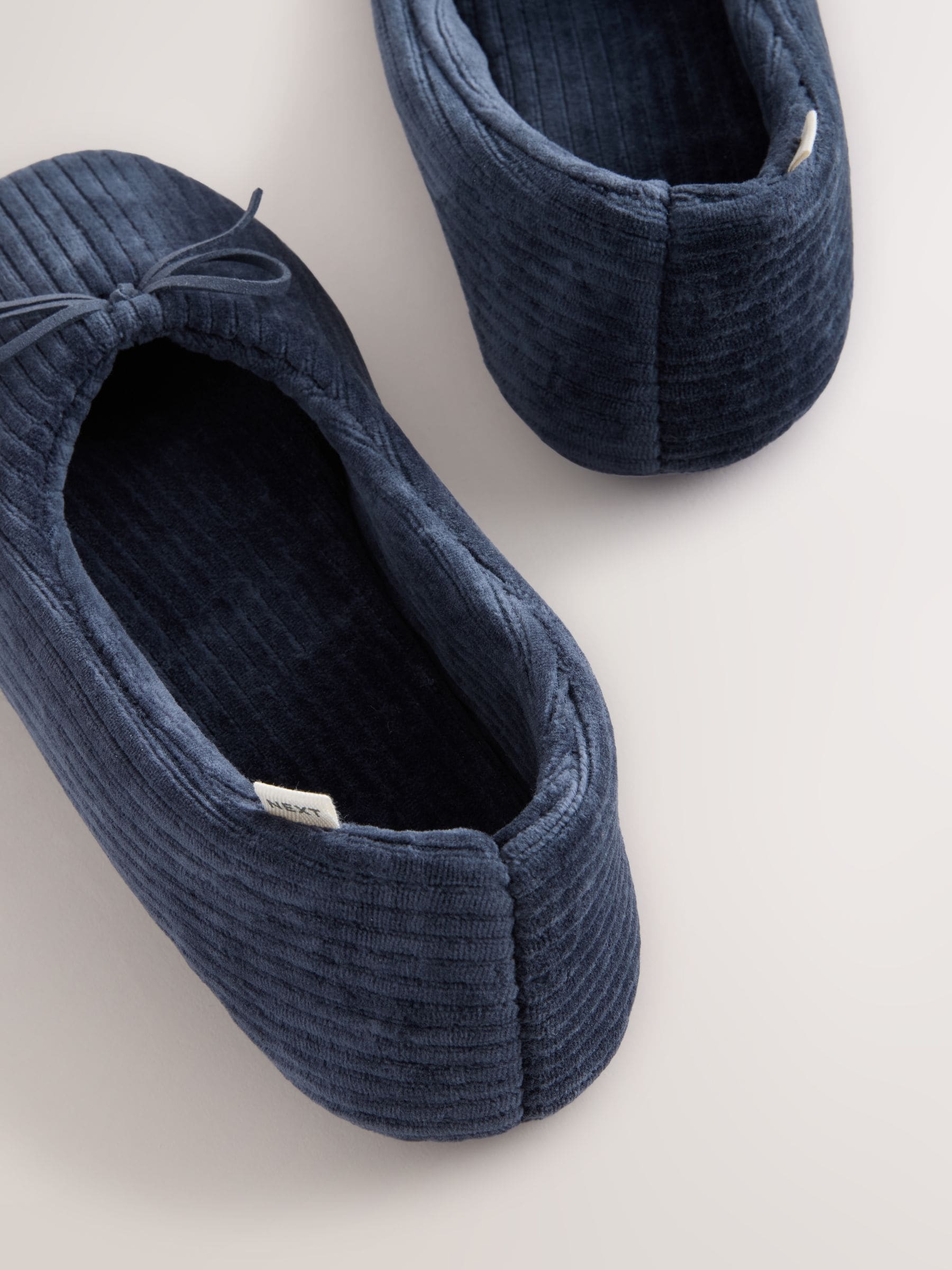 Marineblauw - Velours corduroy balletschoentjes